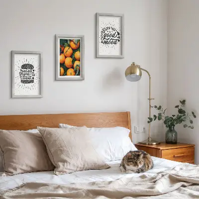 Billedvæg med køkkenmotiver og saftige appelsiner