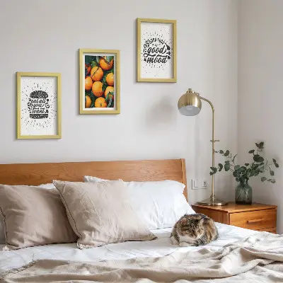 Billedvæg med køkkenmotiver og saftige appelsiner