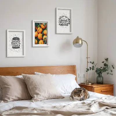 Billedvæg med køkkenmotiver og saftige appelsiner