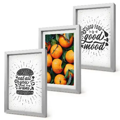 Billedvæg med køkkenmotiver og saftige appelsiner