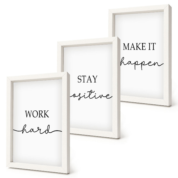 Pakke med billeder og rammer Minimalistiske motiverende citater, der inspirerer