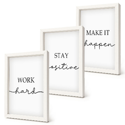 Pakke med billeder og rammer Minimalistiske motiverende citater, der inspirerer