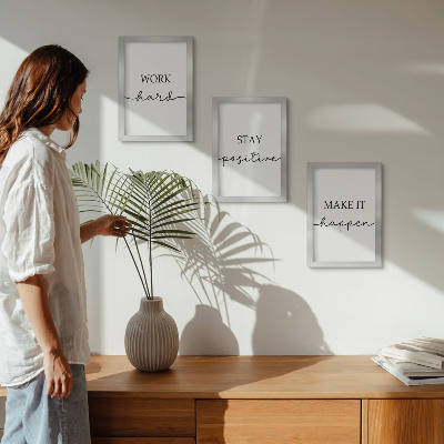 Pakke med billeder og rammer Minimalistiske motiverende citater, der inspirerer