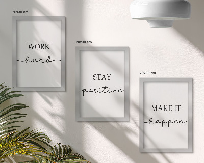 Pakke med billeder og rammer Minimalistiske motiverende citater, der inspirerer