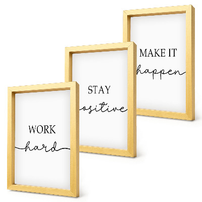 Pakke med billeder og rammer Minimalistiske motiverende citater, der inspirerer