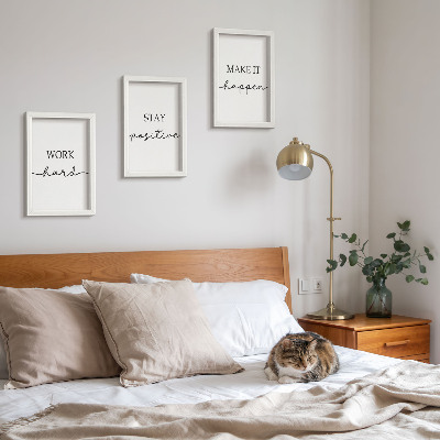 Pakke med billeder og rammer Minimalistiske motiverende citater, der inspirerer