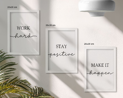 Pakke med billeder og rammer Minimalistiske motiverende citater, der inspirerer