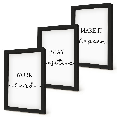 Pakke med billeder og rammer Minimalistiske motiverende citater, der inspirerer