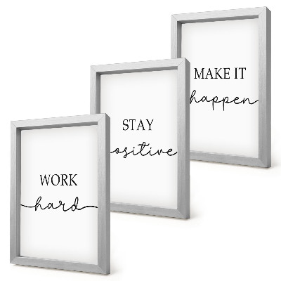 Pakke med billeder og rammer Minimalistiske motiverende citater, der inspirerer