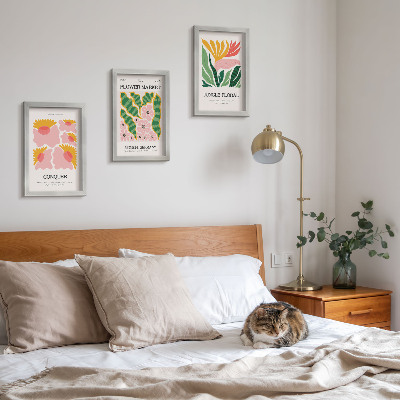 Moderne billedsæt Blomster og blade i moderne plakater