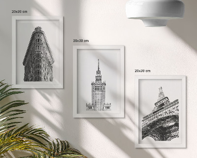 Moderne billedsæt Arkitektoniske bygninger i sort-hvid minimalisme