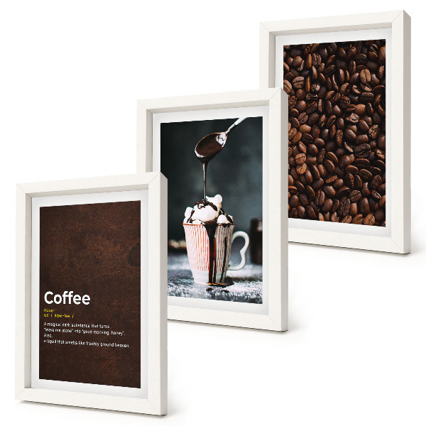Moderne billedsæt Definition af flødeskumsdrik med kaffebønne