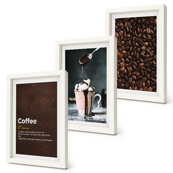 Definition af flødeskumsdrik med kaffebønne moderne billedsæt