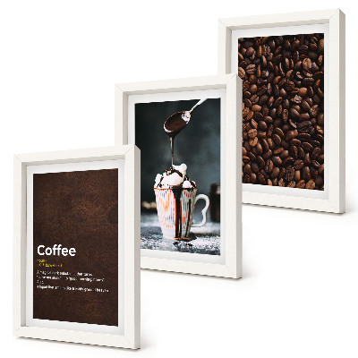 Moderne billedsæt Definition af flødeskumsdrik med kaffebønne