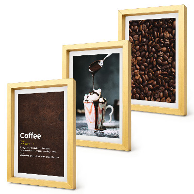Moderne billedsæt Definition af flødeskumsdrik med kaffebønne
