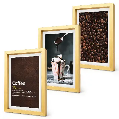 Definition af flødeskumsdrik med kaffebønne moderne billedsæt