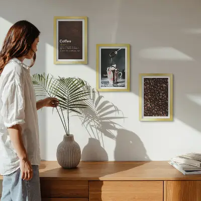 Definition af flødeskumsdrik med kaffebønne moderne billedsæt