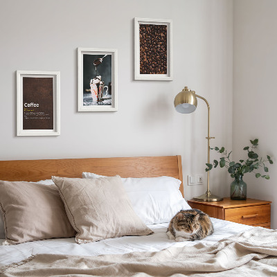 Moderne billedsæt Definition af flødeskumsdrik med kaffebønne