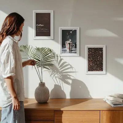 Definition af flødeskumsdrik med kaffebønne moderne billedsæt