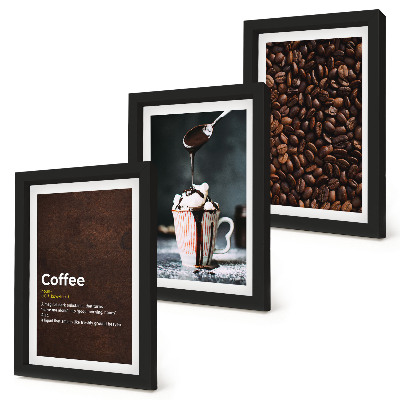 Moderne billedsæt Definition af flødeskumsdrik med kaffebønne