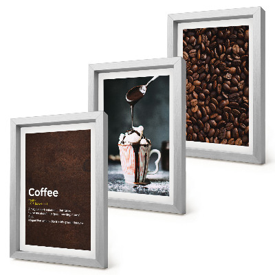 Moderne billedsæt Definition af flødeskumsdrik med kaffebønne