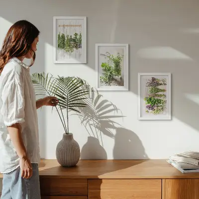 Tørring af urter og planter til køkkenet moderne billedsæt