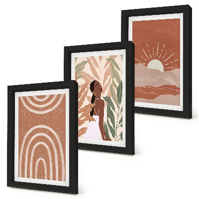 Billedvæg Boho abstrakte former og illustrationer