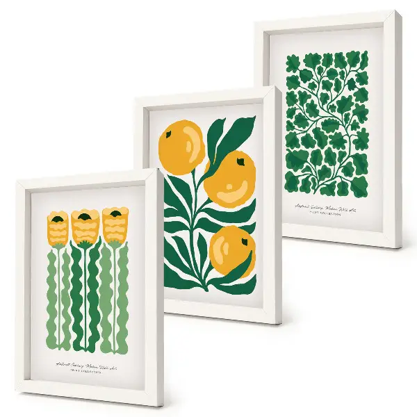 Plakatsæt med plantemønstre moderne billeder med blomster og blade