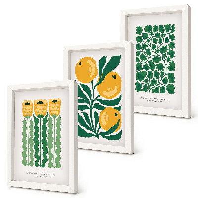 Moderne billedsæt Plantemønstre med blomster og blade plakater