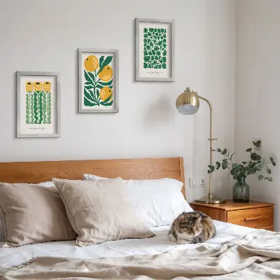 Plakatsæt med plantemønstre moderne billeder med blomster og blade