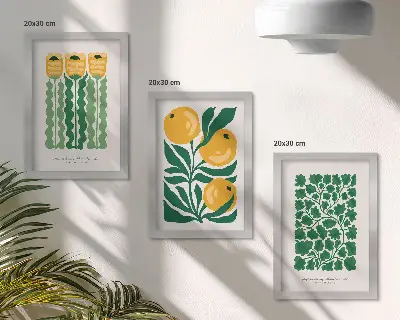 Plakatsæt med plantemønstre moderne billeder med blomster og blade
