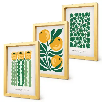 Plakatsæt med plantemønstre moderne billeder med blomster og blade