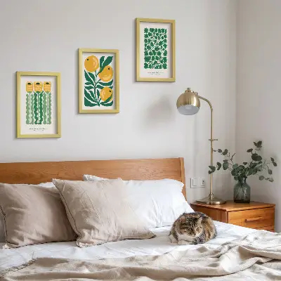 Plakatsæt med plantemønstre moderne billeder med blomster og blade
