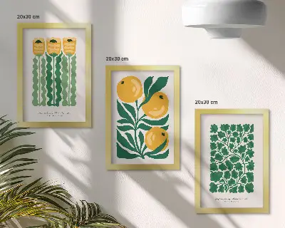 Plakatsæt med plantemønstre moderne billeder med blomster og blade