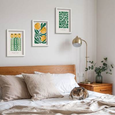 Moderne billedsæt Plantemønstre med blomster og blade plakater