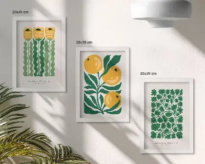 Plakatsæt med plantemønstre moderne billeder med blomster og blade