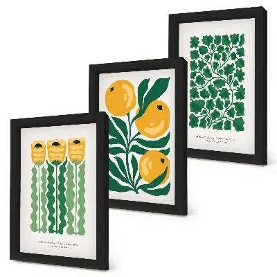 Plakatsæt med plantemønstre moderne billeder med blomster og blade