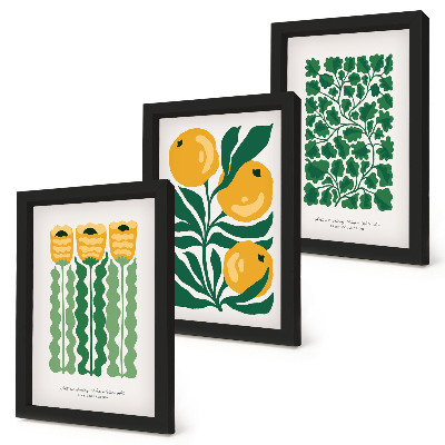 Moderne billedsæt Plantemønstre med blomster og blade plakater