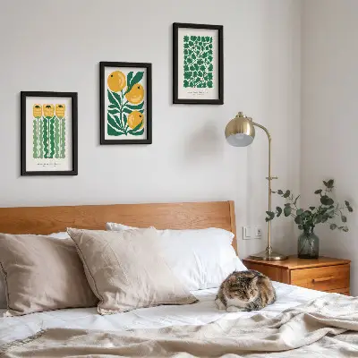 Plakatsæt med plantemønstre moderne billeder med blomster og blade