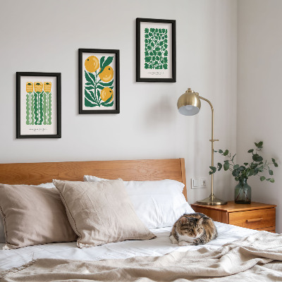 Moderne billedsæt Plantemønstre med blomster og blade plakater