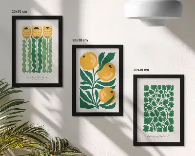 Plakatsæt med plantemønstre moderne billeder med blomster og blade