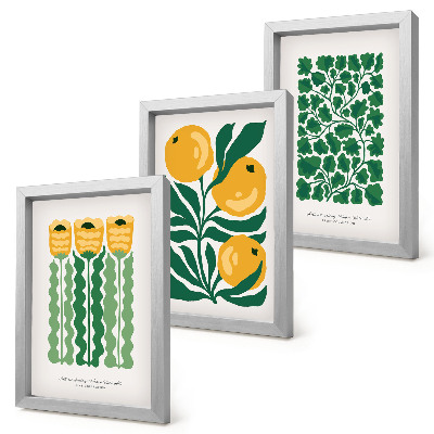 Moderne billedsæt Plantemønstre med blomster og blade plakater