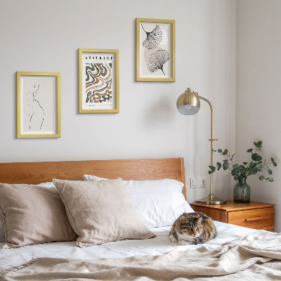 Billedvæg Abstrakt plakat med feminine former i blade i boho-stil