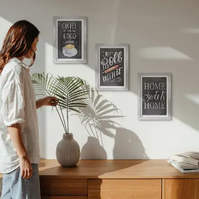 Moderne billedsæt med kaffe, hjemmevarme og hygge