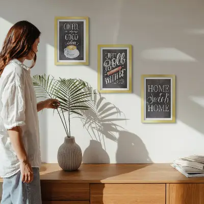 Moderne billedsæt med kaffe, hjemmevarme og hygge