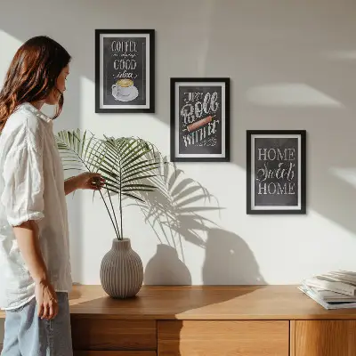 Moderne billedsæt med kaffe, hjemmevarme og hygge