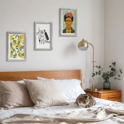 Moderne billedsæt med citroner og Frida Kahlo portræt