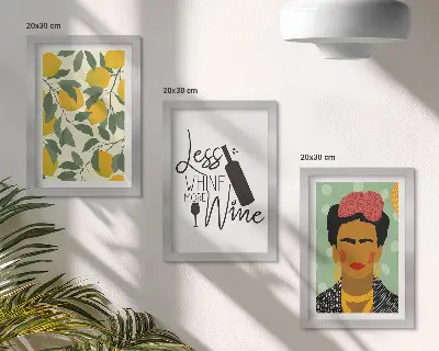 Moderne billedsæt med citroner og Frida Kahlo portræt