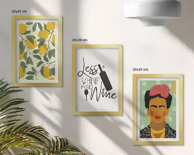 Moderne billedsæt med citroner og Frida Kahlo portræt