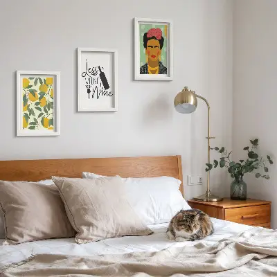 Moderne billedsæt med citroner og Frida Kahlo portræt